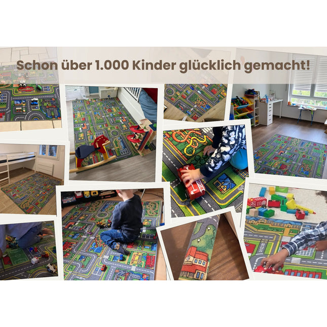 Kinder-Spielteppich Stadt & Straßen – weiche Matte mit Anti-Rutsch-Boden